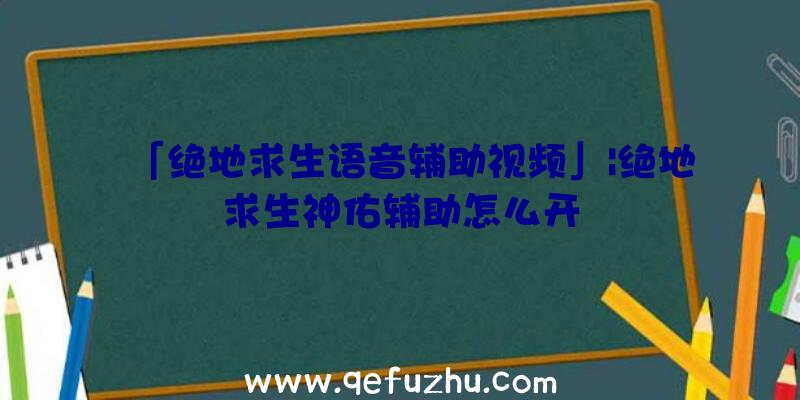 「绝地求生语音辅助视频」|绝地求生神佑辅助怎么开